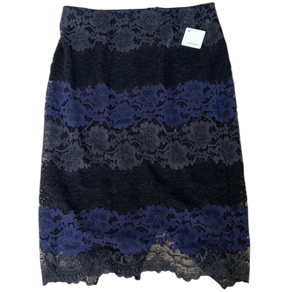 Halogen blue/ black  laced skirt NWT